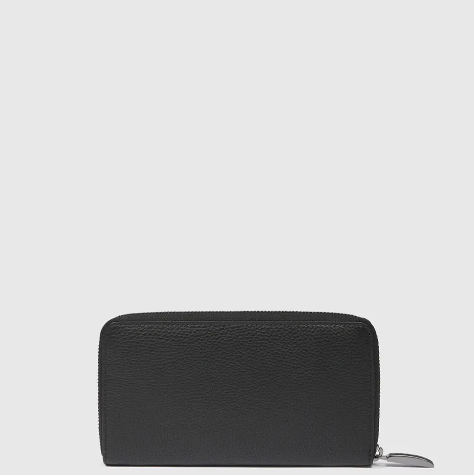 Zip-around women’s wallet with four dividers