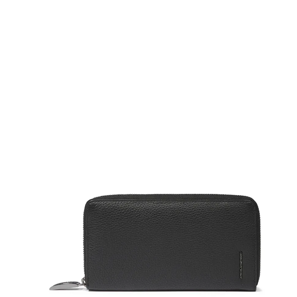 Zip-around women’s wallet with four dividers